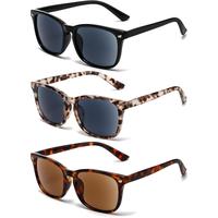 3 Pack Reader Sunglasses For Women Classic Retro Reading Sunglasses UV400 With Metal Spring +2.0