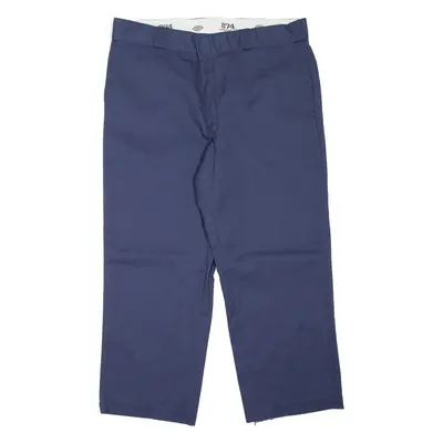 DICKIES 874 Workwear Mens Trousers Blue Regular Straight W38 L26
