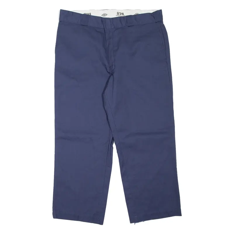 DICKIES 874 Workwear Mens Trousers Blue Regular Straight W38 L26