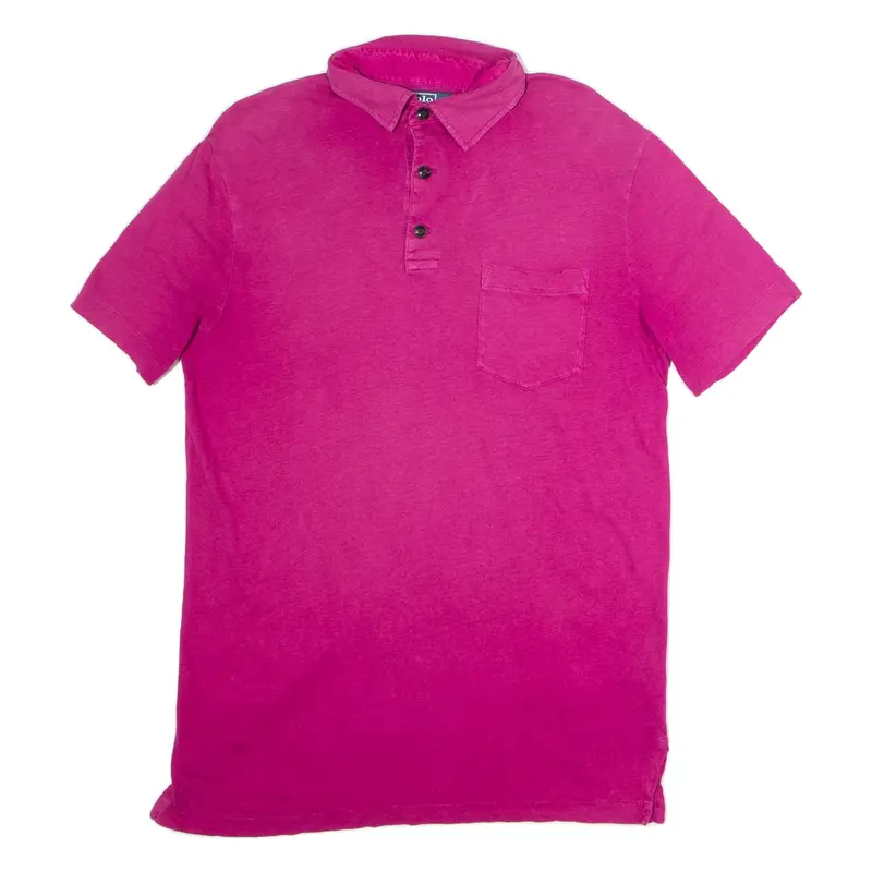 POLO RALPH LAUREN Mens Polo Shirt Pink Linen M