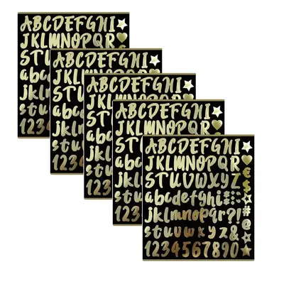 Self Adhesive Letter Sticker, 5 Sheets Glitter Alphabet Sticker, DIY Decor Sticker for Mailbox, Door, Window, Business, Cars,...