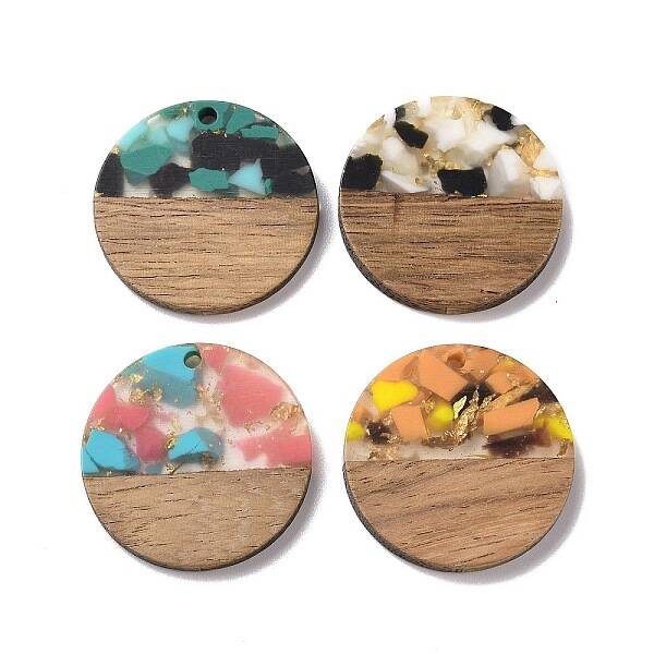 Transparent Resin & Walnut Wood Pendants