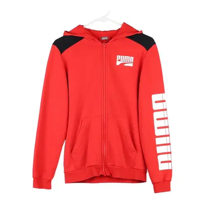 Age 13-14 Puma Hoodie - XL Red Cotton