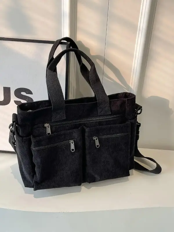 Women's Casual Large Capacity Tote Bag with Multi-pocket, Casual Trendy Versatile High-quality Daily Commuting Bag, Girl Fash...