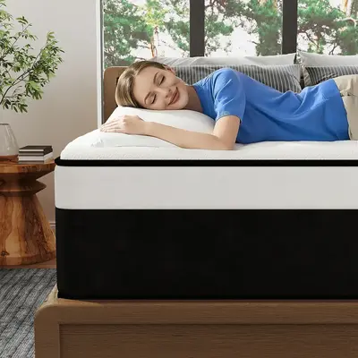 10-12-14 Inch Twin Full Queen King Mattress in a box Hybrid Spring Gel Memory Foam Medium Firm Luxury Ergonomic Design Sleep ...