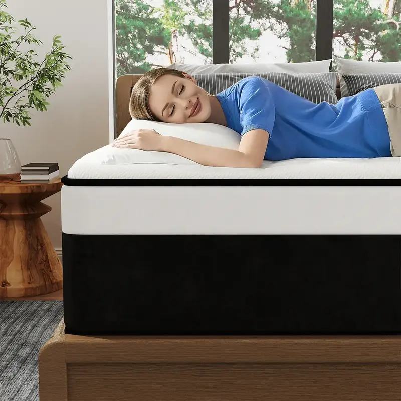 10-12-14 Inch Twin Full Queen King Mattress in a box Hybrid Spring Gel Memory Foam Medium Firm Luxury Ergonomic Design Sleep ...