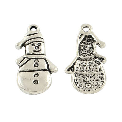 Tibetan Style Christmas Snowman Alloy Pendants