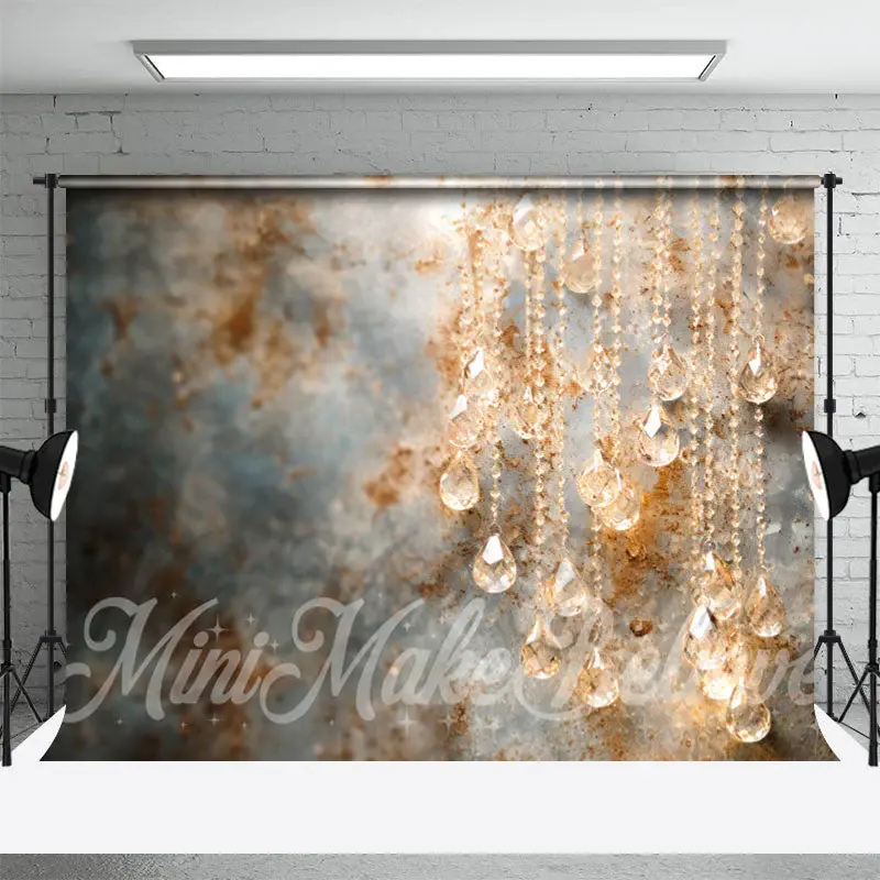 Abstract Glowing Crystal Pendant Retro Wall Backdrop - Aperturee