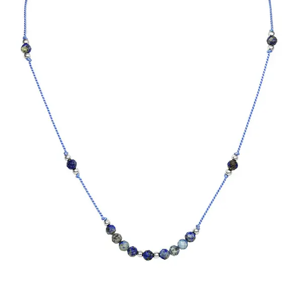 Agato HE23K3S-BL Lapis Lazuli Rope Necklace