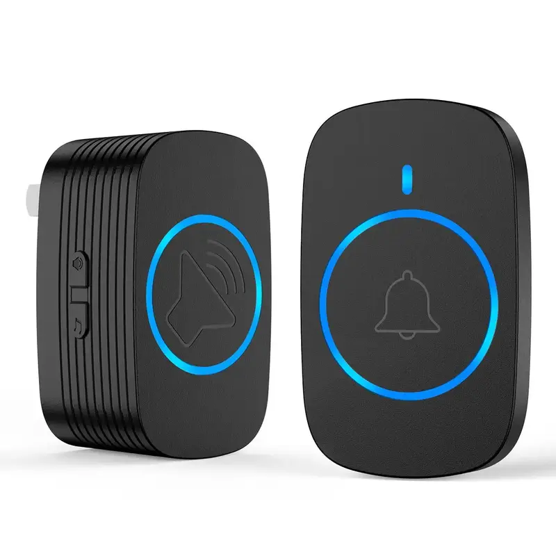Wireless Doorbell ( 1 Set ), Waterproof Button, LED Flash Light, Suitable for Home, Office, and Classroom Use