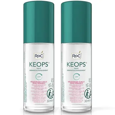 Roc Keops - Sensitive Deodorant - Aloe Vera - Sensitive Skin - Roll-on - PACK 2x30 ml