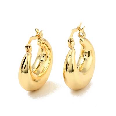 Rack Plating Brass Chunky Hoop Earrings for Women