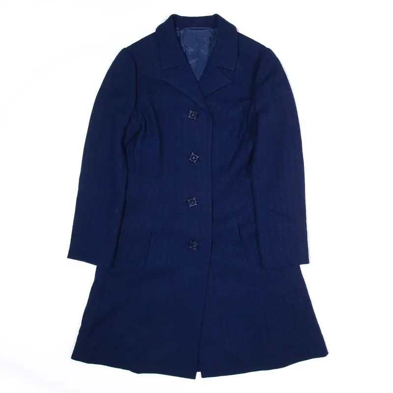 Overcoat Coat Blue 90s Womens XS