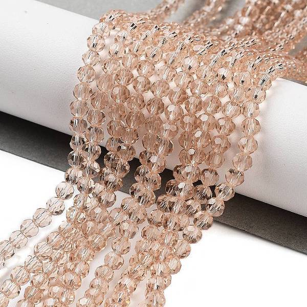 Faceted(32 Facets) Round Glass Beads Strands