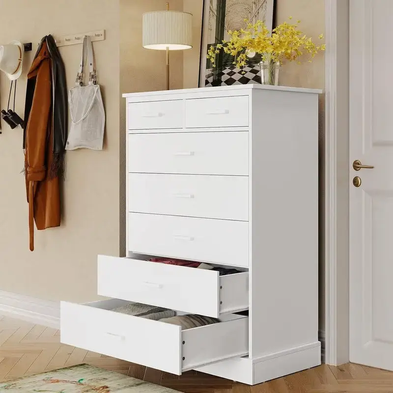 Sikaic 7 Drawers Dresser With Sturdy Base Storage Cabinet Bedroom Furniture Organization Design Organizer