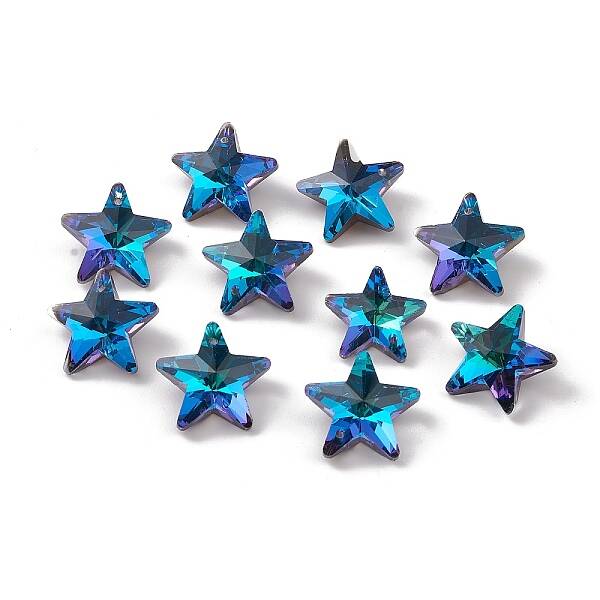 Electroplate Transparent Glass Pendants