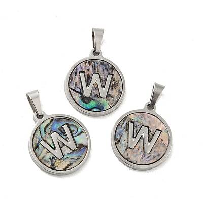 304 Stainless Steel with Paua Shell Pendants