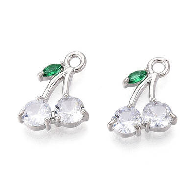 Brass Micro Pave Cubic Zirconia Pendants