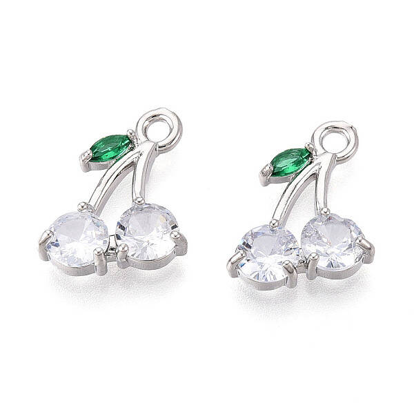 Brass Micro Pave Cubic Zirconia Pendants