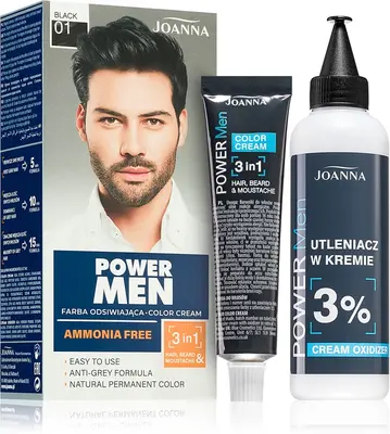 Joanna Power hair dye for men black color