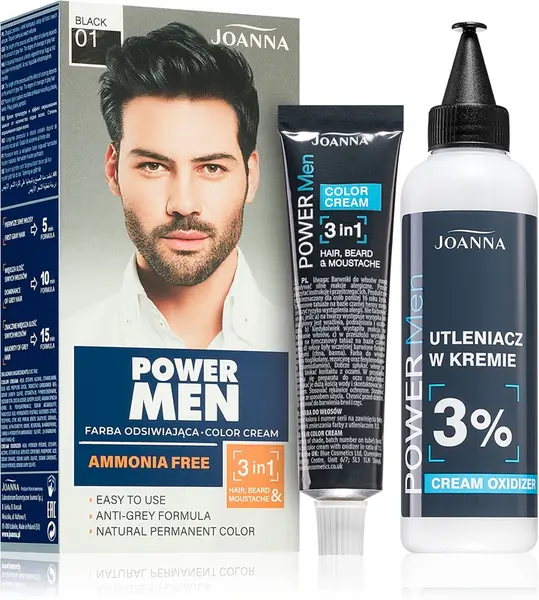 Joanna Power hair dye for men black color