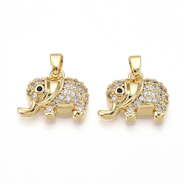 Brass Micro Pave Cubic Zirconia Pendants