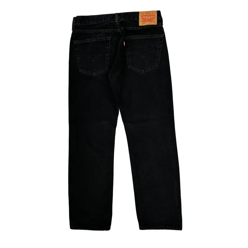 505 Levis Jeans - 32W 30L Black Cotton