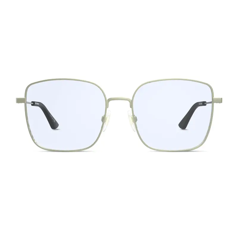 The Atrium Blue Light Glasses in Matte Gold with Black Tips