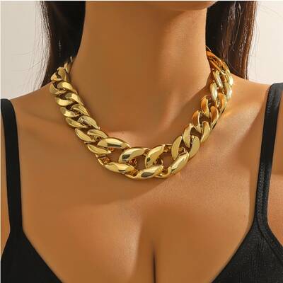 Acrylic Chunky Curb Chain Necklaces for Women