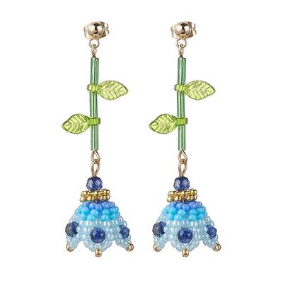 Dyed Natural Agate Dangle Stud Earrings