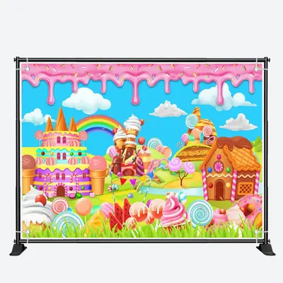 Candyland Sweet Dessert Girls Birthday Backdrop - Aperturee