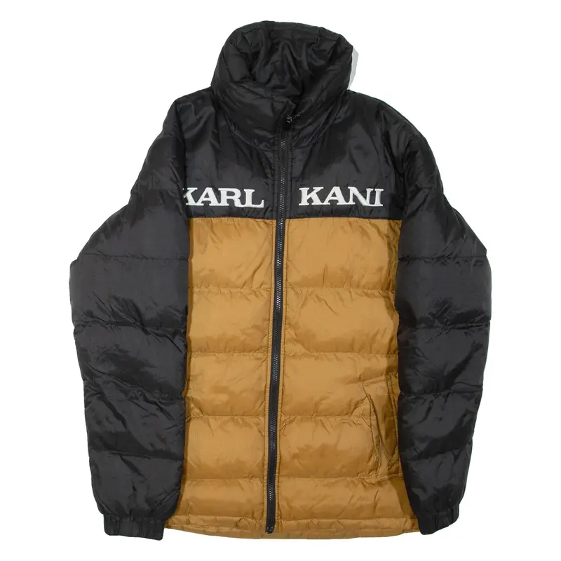 KARL KANI Mens Puffer Jacket Black Colourblock S
