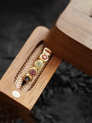 925 Sterling Silver Colorful Artificial Zircon Decorated Ring, Fashion Jewelry Accessories for Women & Girls, Trendy All-matc...