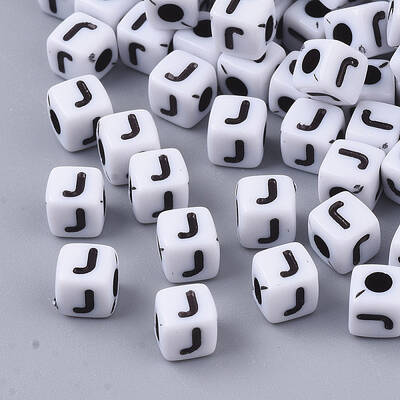White Opaque Acrylic Beads