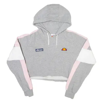 ELLESSE Crop Womens Grey Hoodie UK 12