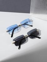 Men's Vintage Rectangle Frame Sunglasses, Trendy Casual Sunglasses for Everyday Use, Fashion Accessories for Outdoor Activiti...