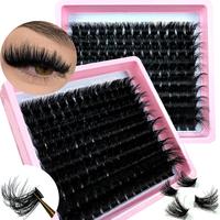 Mixed Length Individual False Eyelashes Kit, 1 Box Natural Look Eyelash Extensions, Professional Eye Makeup Accessories for W...
