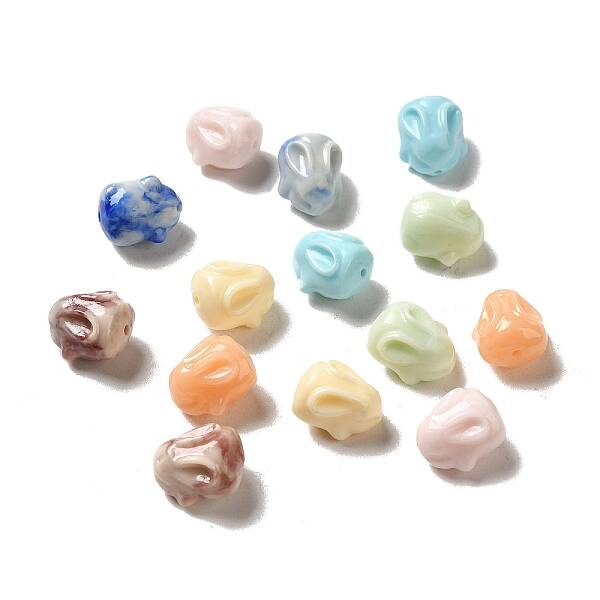 Synthetic Coral Carved Beads