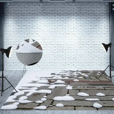 Melting Snow Masonry Street Frozen Winter Floor Mat