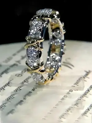 Elegant Rhinestone Decorated Ring, Fashion Jewelry for Party, Daily Clothing Decor, Trendy All-match & Exquisite Jewelry for ...