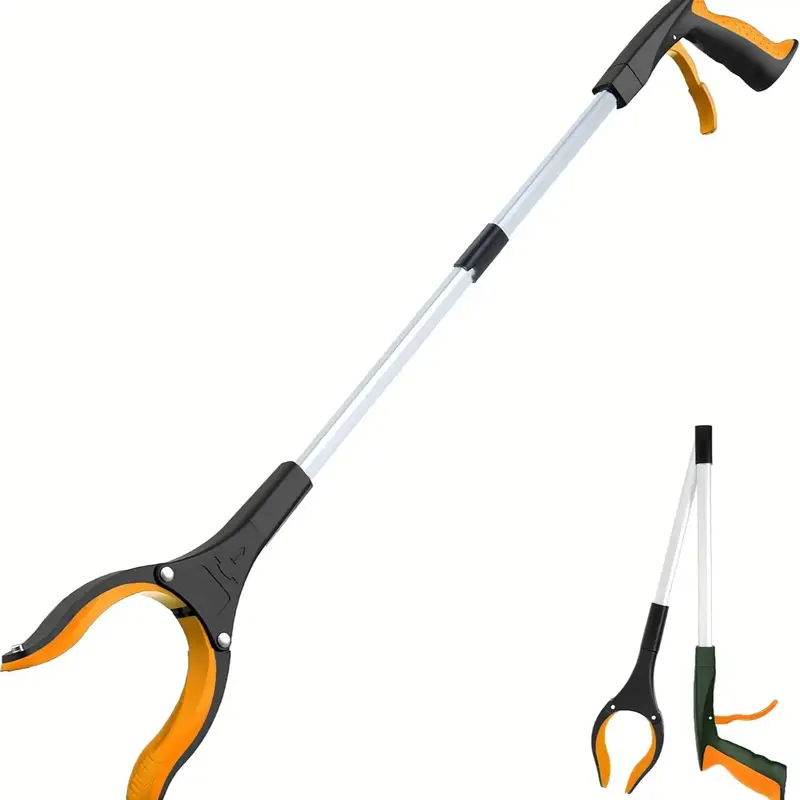 Long Handle Grabber with 360° Swivel Clamp, Portable Rotatable Grip Lifter, Lightweight Cleaning Tool for Elderly, Cleaning ...