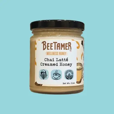 BeeTamer's Chai Latte Raw Creamed Honey - Raw Honey, 24 Months Shelf Life, Rich Spiced Sweetness, Versatile Use for Drizzling...