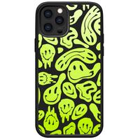 Neon Green Trippy Smile Face Cute Pattern Phone Case, Decorative Phone Protector Cover Compatible with iPhone