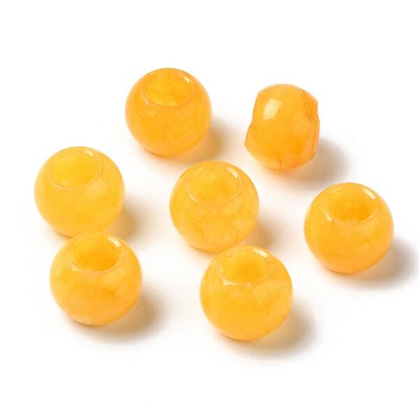 Natural White Jade(Dyed) Gemstone European Beads