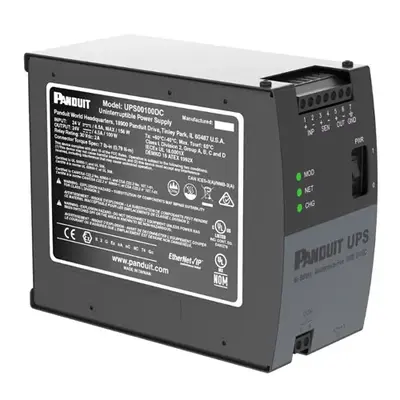 UPS00100DC Panduit UPS100 Series 100-Watts 24V DC RJ-45 Din Rail Mount UPS