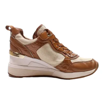 MICHAEL KORS Platform Trainers Brown Synthetic Womens UK 5