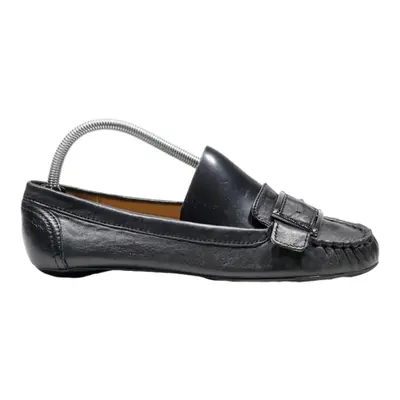 MARC FISHER Loafer Shoes Black Leather Womens UK 7