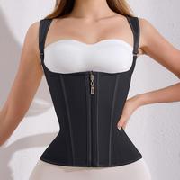 Women's Solid Zipper Front Waist Trainer, Basic Compresssion Waist Shaper for Women, Body Shapewear Corset, Sports & Outdoor ...