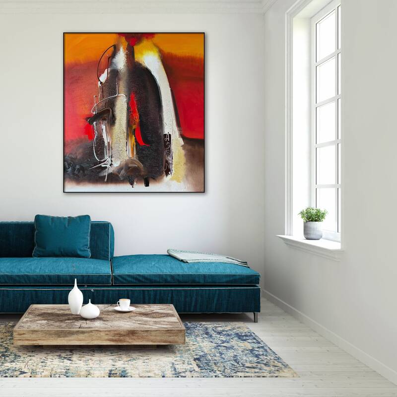 Abstract Oil Painting Contemporary Colorful Artwork Original Modern Wall Art for Home Decor | EXTINCTION