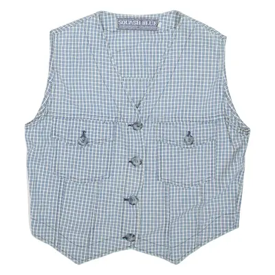 SQUASH BLUE Lightweight Womens Waistcoat Blue Check M